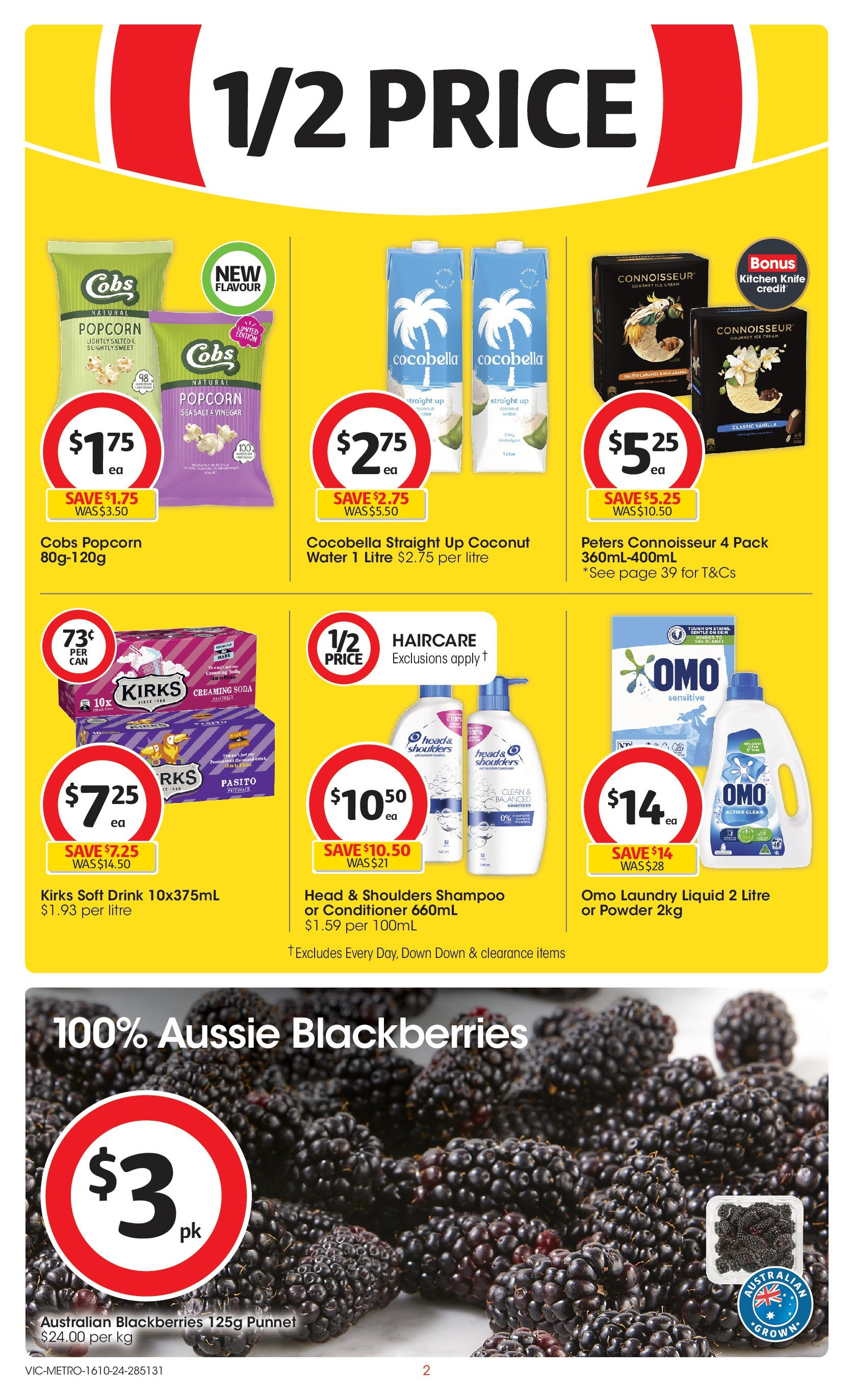 ﻿﻿Coles catalogue valid from 16/10/2024 > Online Australia | Page: 2 | Products: Powder, Shampoo, Conditioner, Water