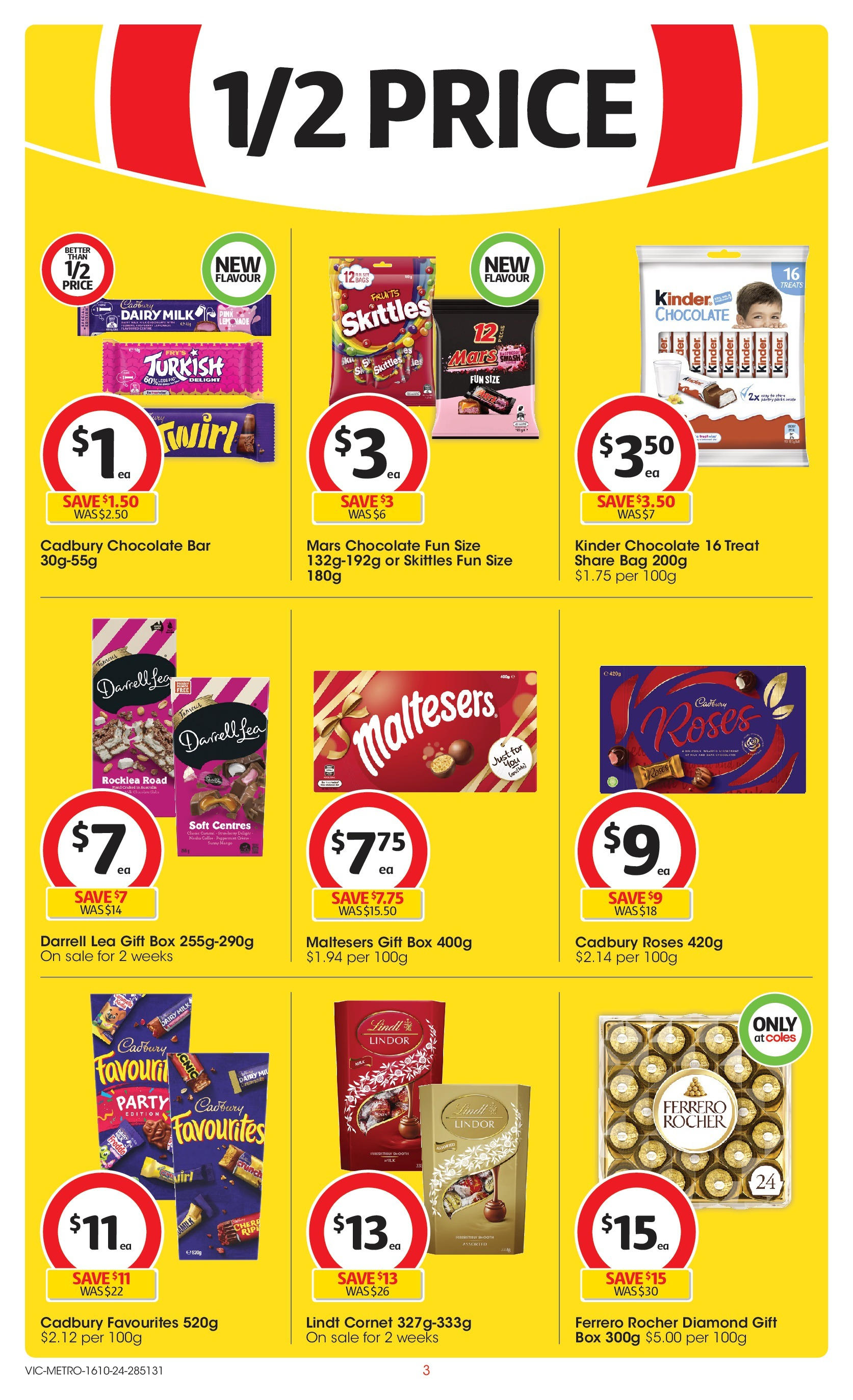 ﻿﻿Coles catalogue valid from 16/10/2024 > Online Australia | Page: 3 | Products: Box, Diamond, Milk, Bag