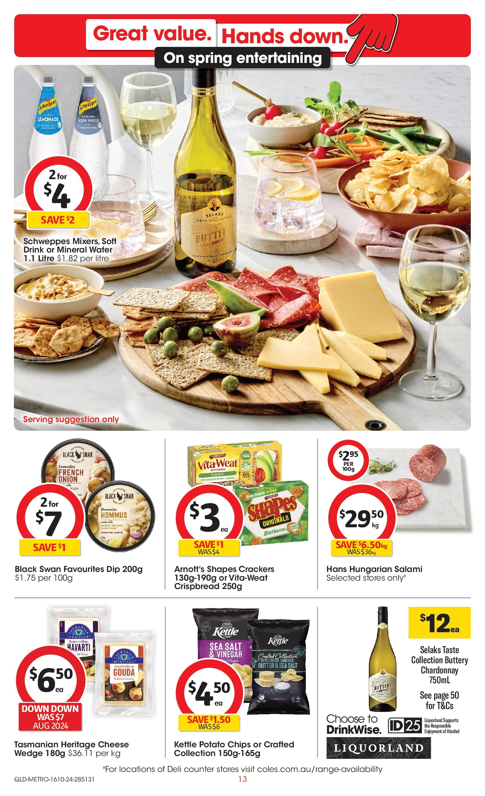 ﻿﻿Coles catalogue valid from 16/10/2024 > Online Australia | Page: 13 | Products: Cheese, Salt, Vinegar, Kettle