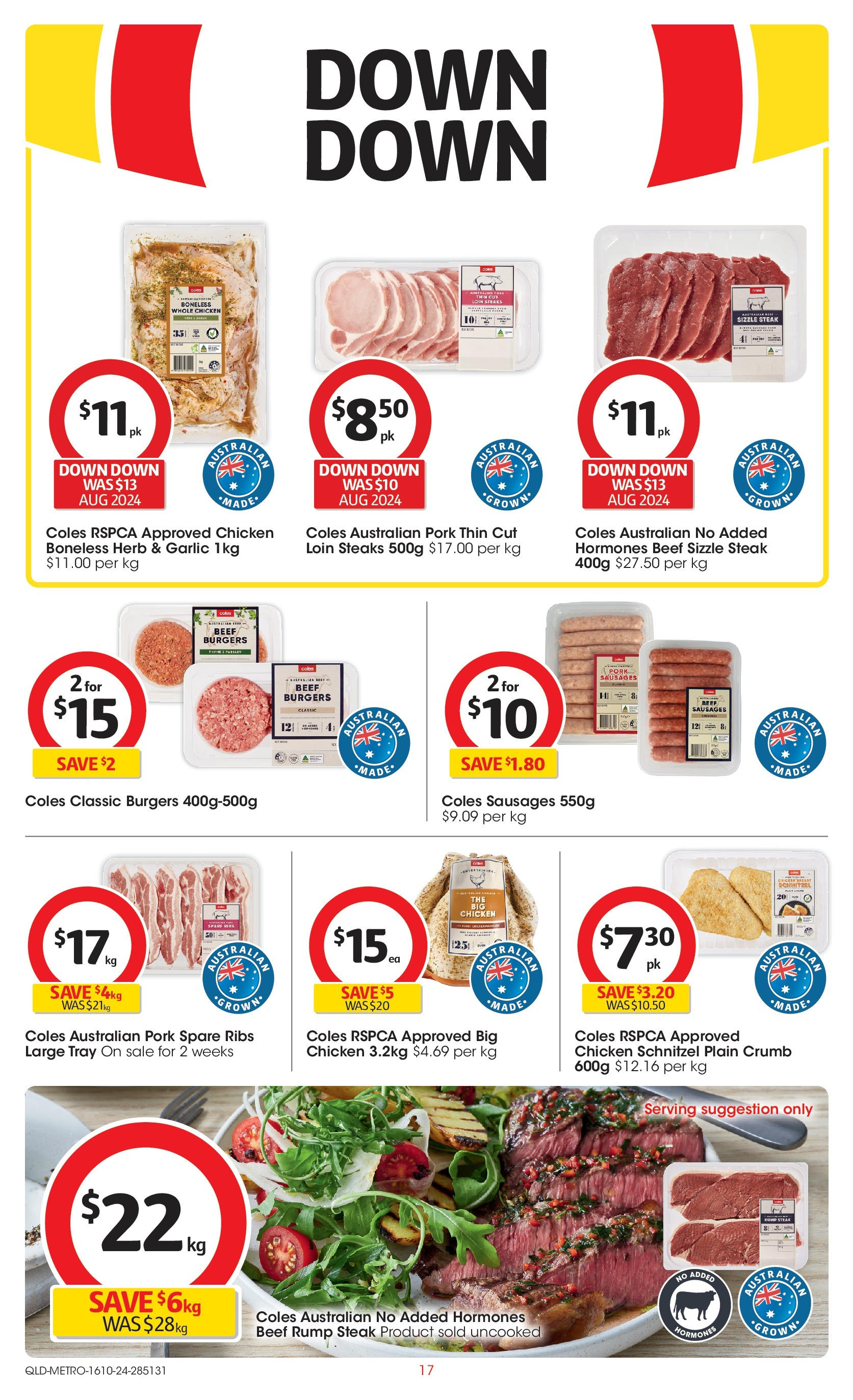 ﻿﻿Coles catalogue valid from 16/10/2024 > Online Australia | Page: 17 | Products: Chicken, Pork, Beef, Steak