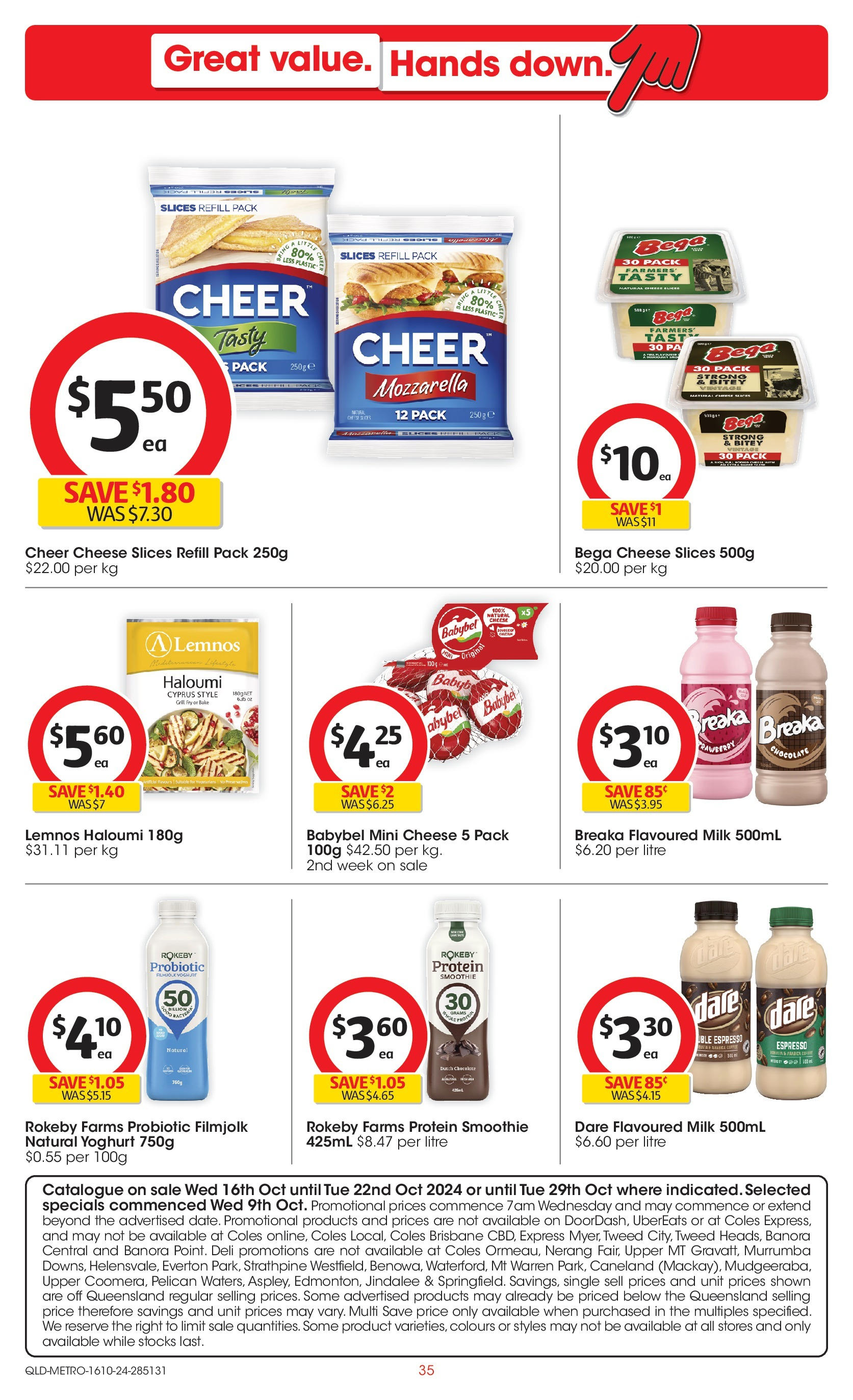 ﻿﻿Coles catalogue valid from 16/10/2024 > Online Australia | Page: 35 | Products: Milk, Cheese, Yoghurt, Chocolate