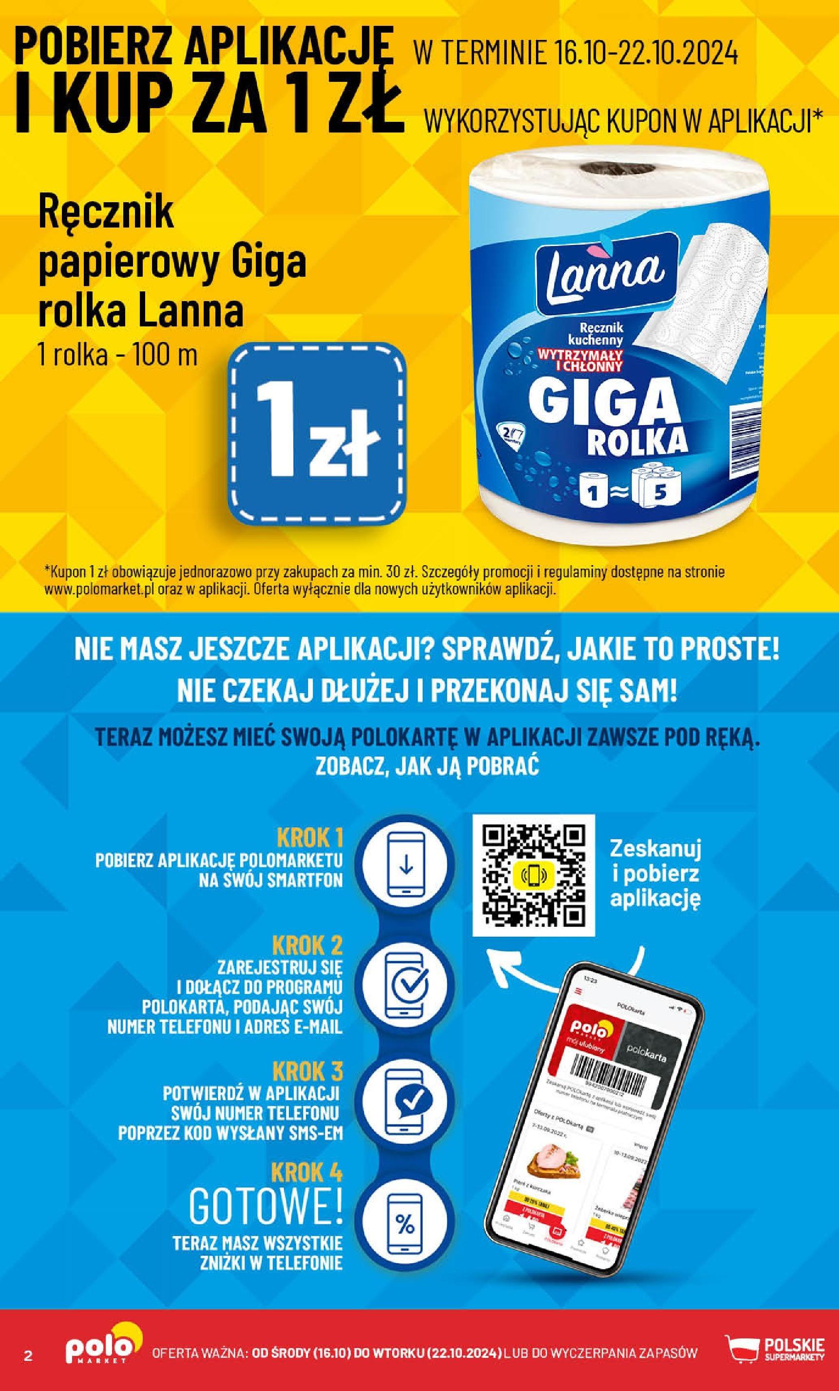 POLOmarket gazetka od jutra (16.10.2024) - Nowa PDF | Strona: 2 | Produkty: Smartfon, Ręcznik papierowy