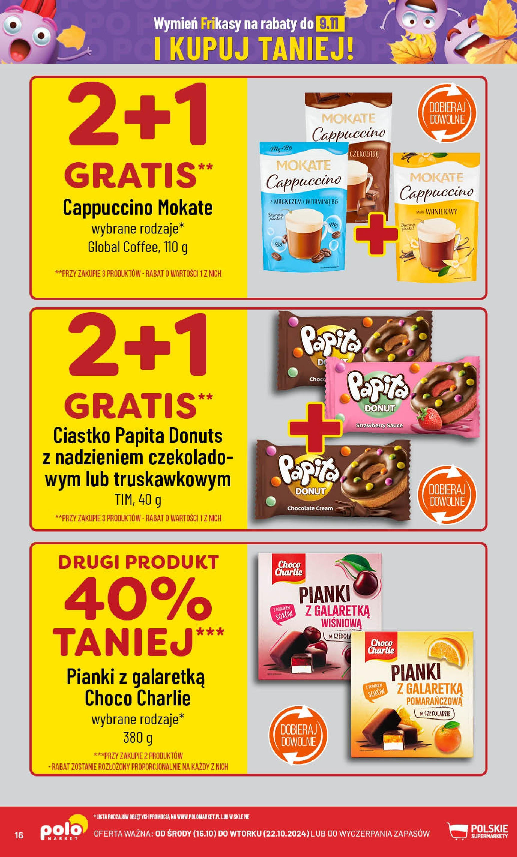 POLOmarket gazetka od jutra (16.10.2024) - Nowa PDF | Strona: 16 | Produkty: Galaretka, Cappuccino, Donut, Pianki