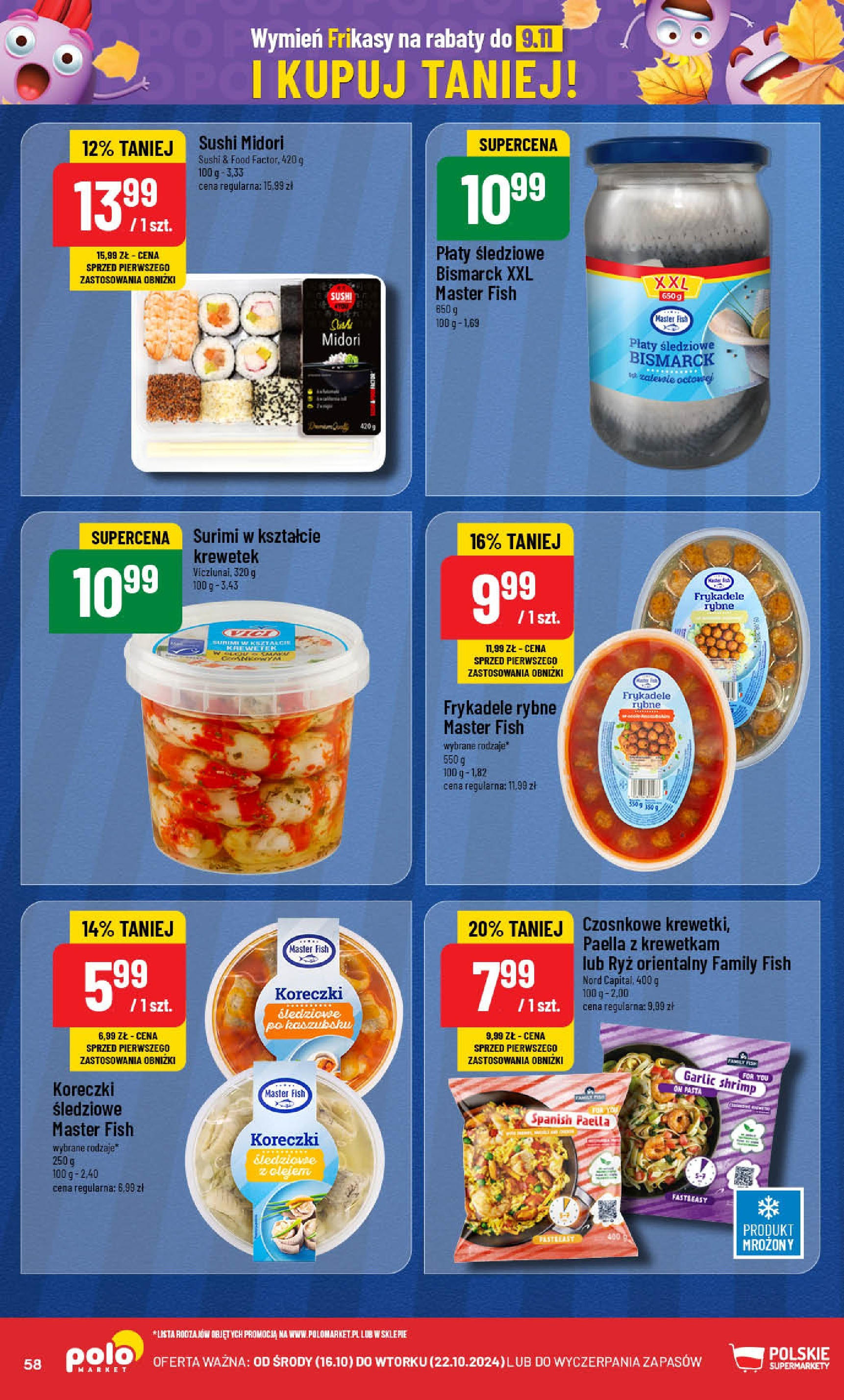 POLOmarket gazetka od jutra (16.10.2024) - Nowa PDF | Strona: 58 | Produkty: Surimi, Sushi, Paella, Ryż