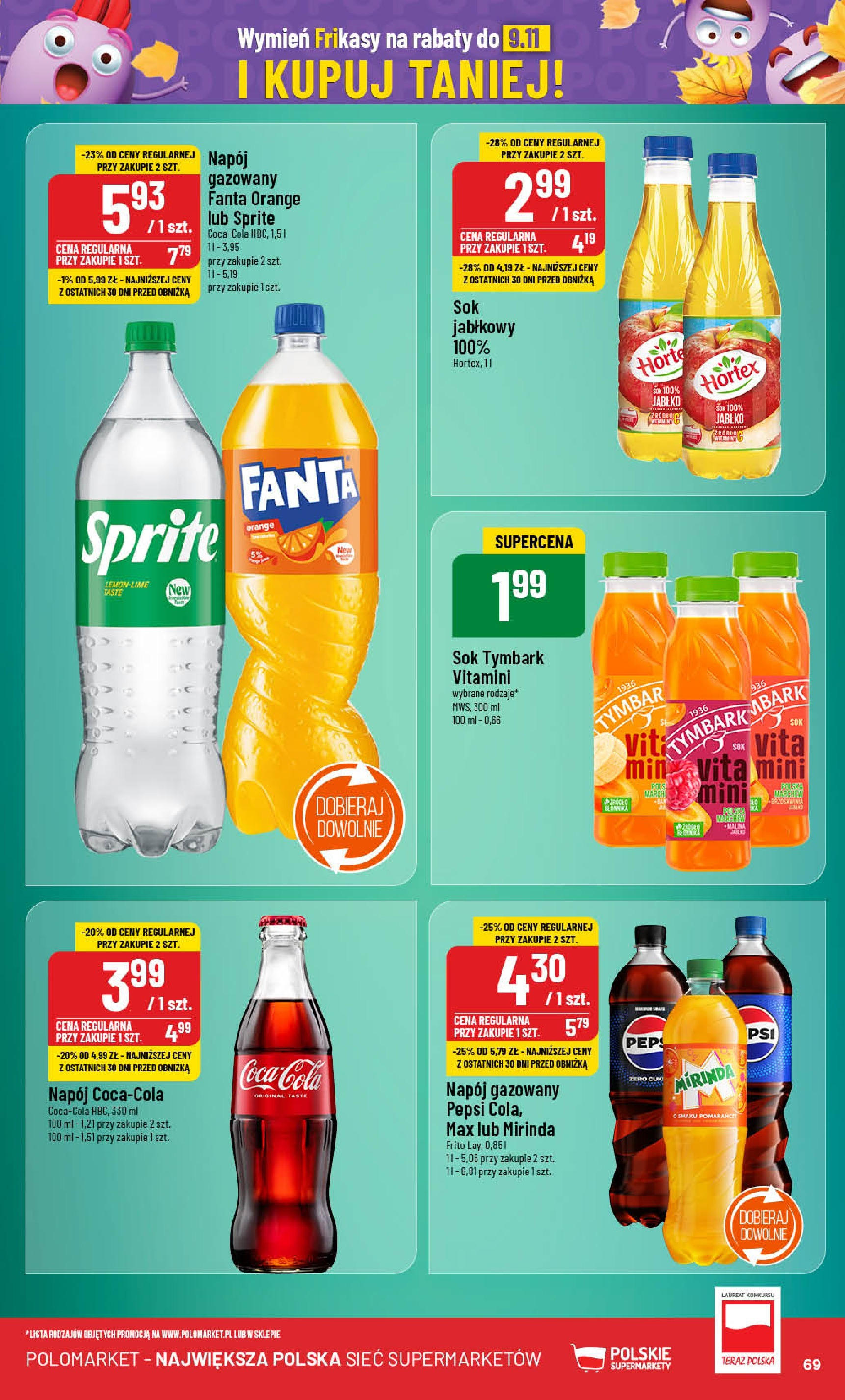 POLOmarket gazetka od jutra (16.10.2024) - Nowa PDF | Strona: 69 | Produkty: Pepsi, Sprite, Sok