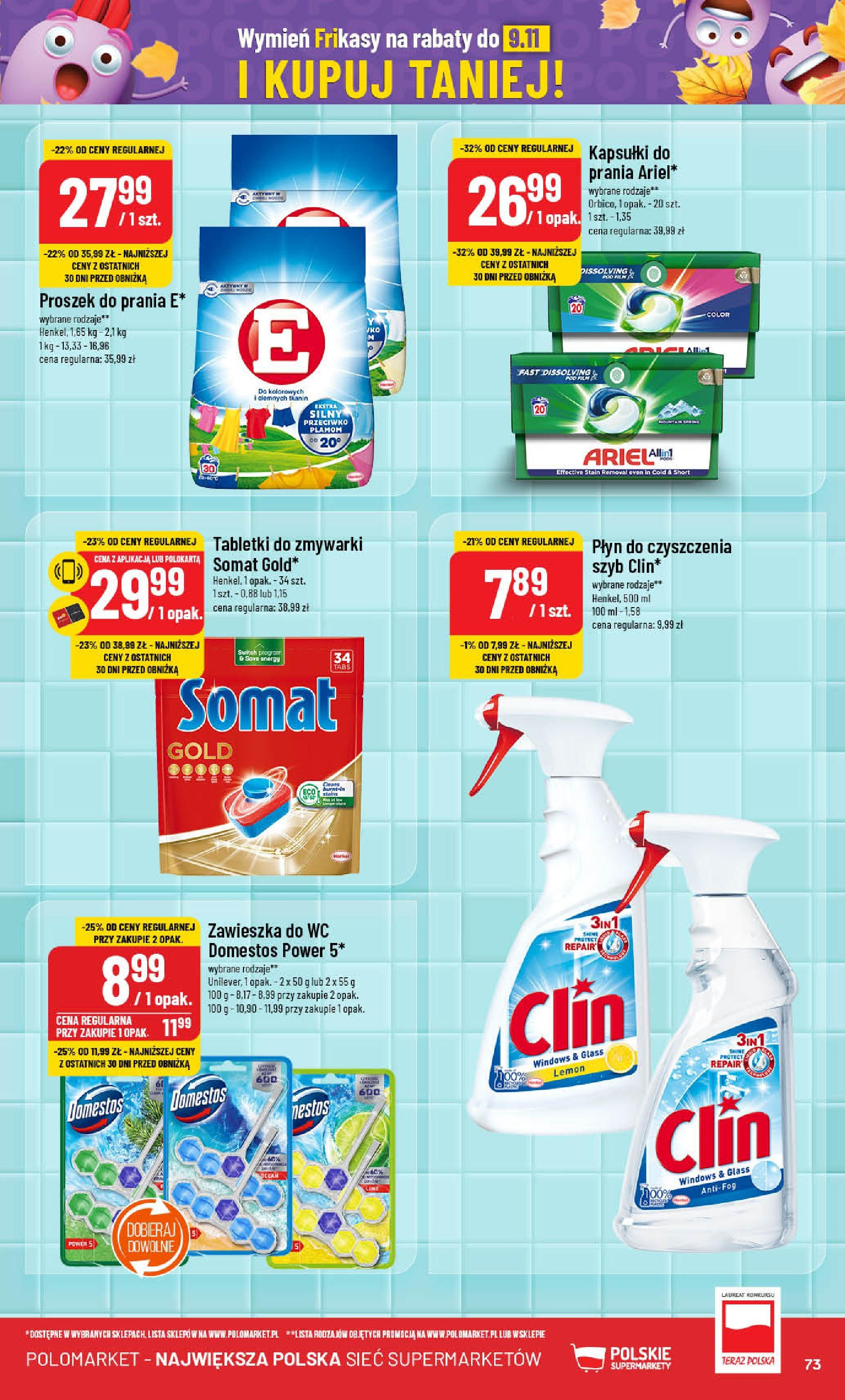 POLOmarket gazetka od jutra (16.10.2024) - Nowa PDF | Strona: 73 | Produkty: Domestos, Proszek do prania, Tabletki do zmywarki