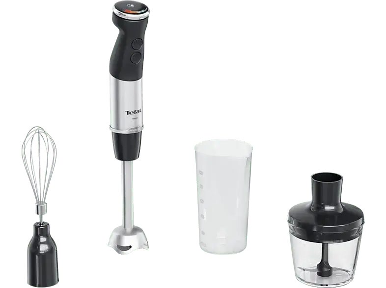 Tefal HB6738 Quickchef+ Stabmixer (Silber, 1000 Watt, 500 + 800 ml)