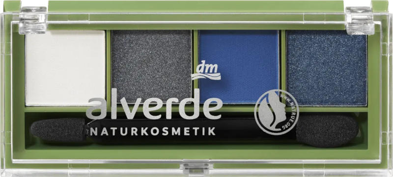 alverde NATURKOSMETIK Lidschatten Palette Quattro 99 Denim Blue