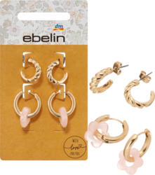 ebelin Creolen mit Blume, Gold-Optik