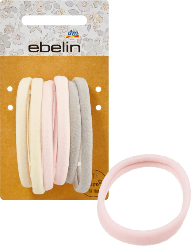 ebelin Haargummis beige, rosa, grau