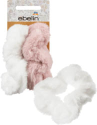 ebelin Scrunchies Kunstfell rosa, weiß