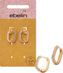 ebelin Creolen mit Strass, Gold-Optik