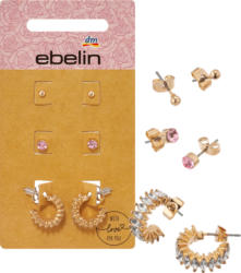 ebelin Ohrstecker Strass, Gold-Optik