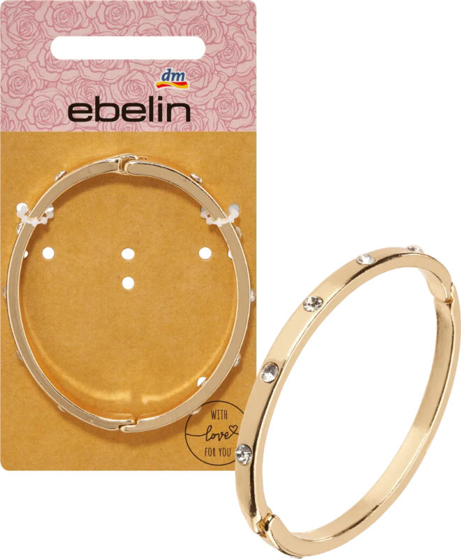 ebelin Armreif mit Strassteinen, Gold-Optik