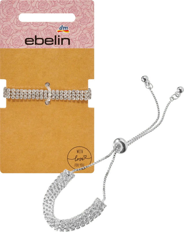 ebelin Armband mit Strass, Silber-Optik