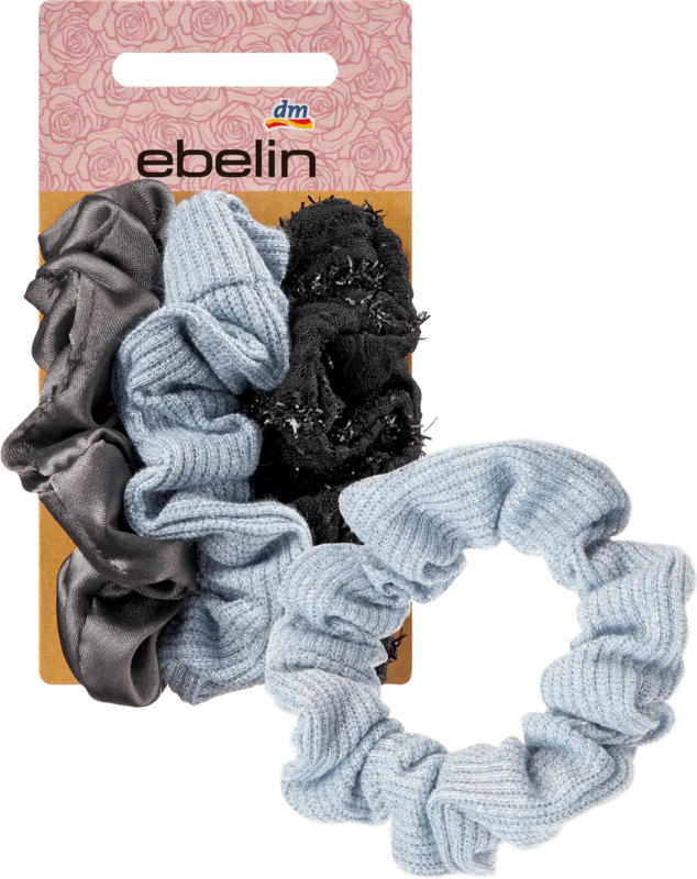 ebelin Scrunchies schwarz/grau