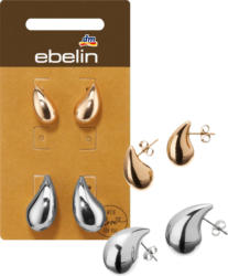 ebelin Ohrstecker Tropfenform, Silber- & Gold-Optik