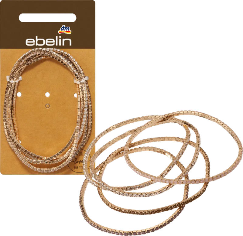 ebelin Armbänder elastisch Strass, Gold-Optik