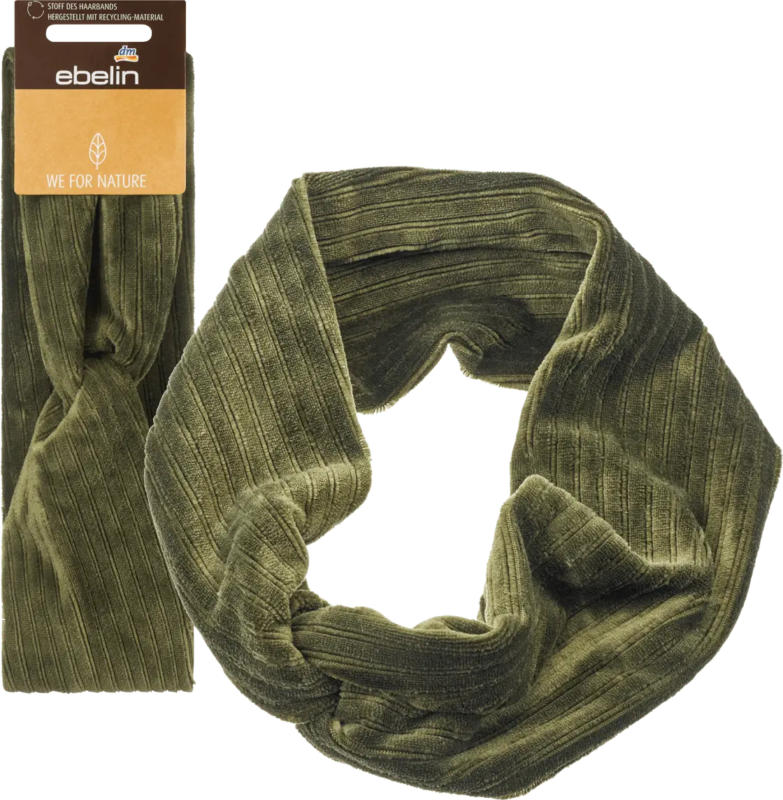 ebelin Haarband Turban-Style recycelt khaki