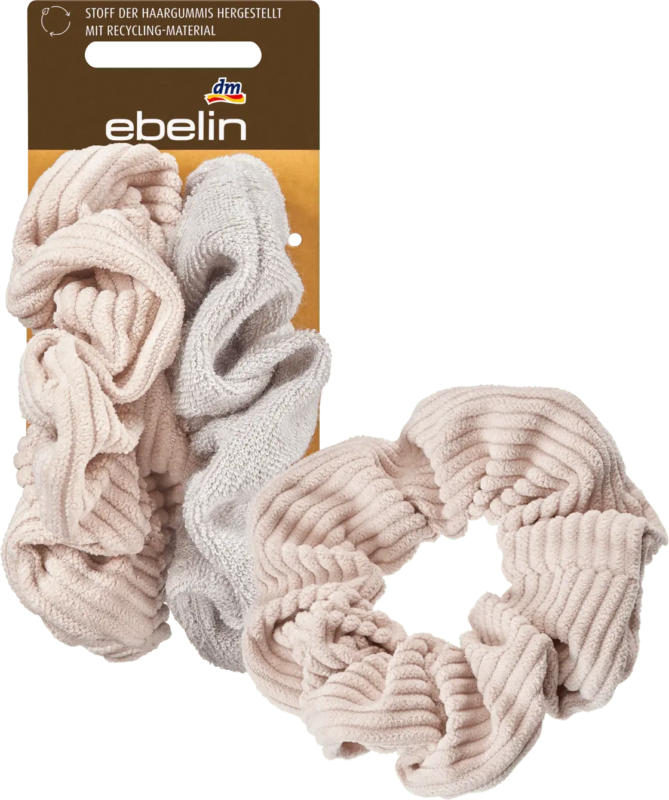 ebelin Scrunchies recyceltes Polyester beige, grau