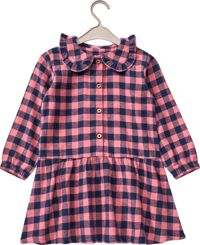 ALANA Kleid aus Flanell & mit Karo-Muster, rosa, Gr. 122