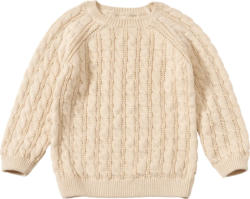 ALANA Pullover aus Strick mit Zopfstruktur, beige, Gr. 104