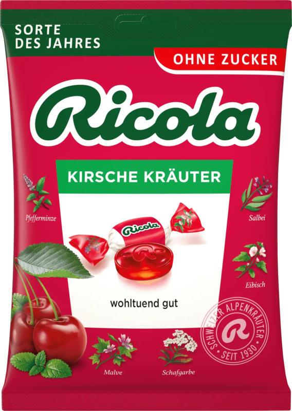 Ricola Bonbon, Kirsche Kräuter, zuckerfrei