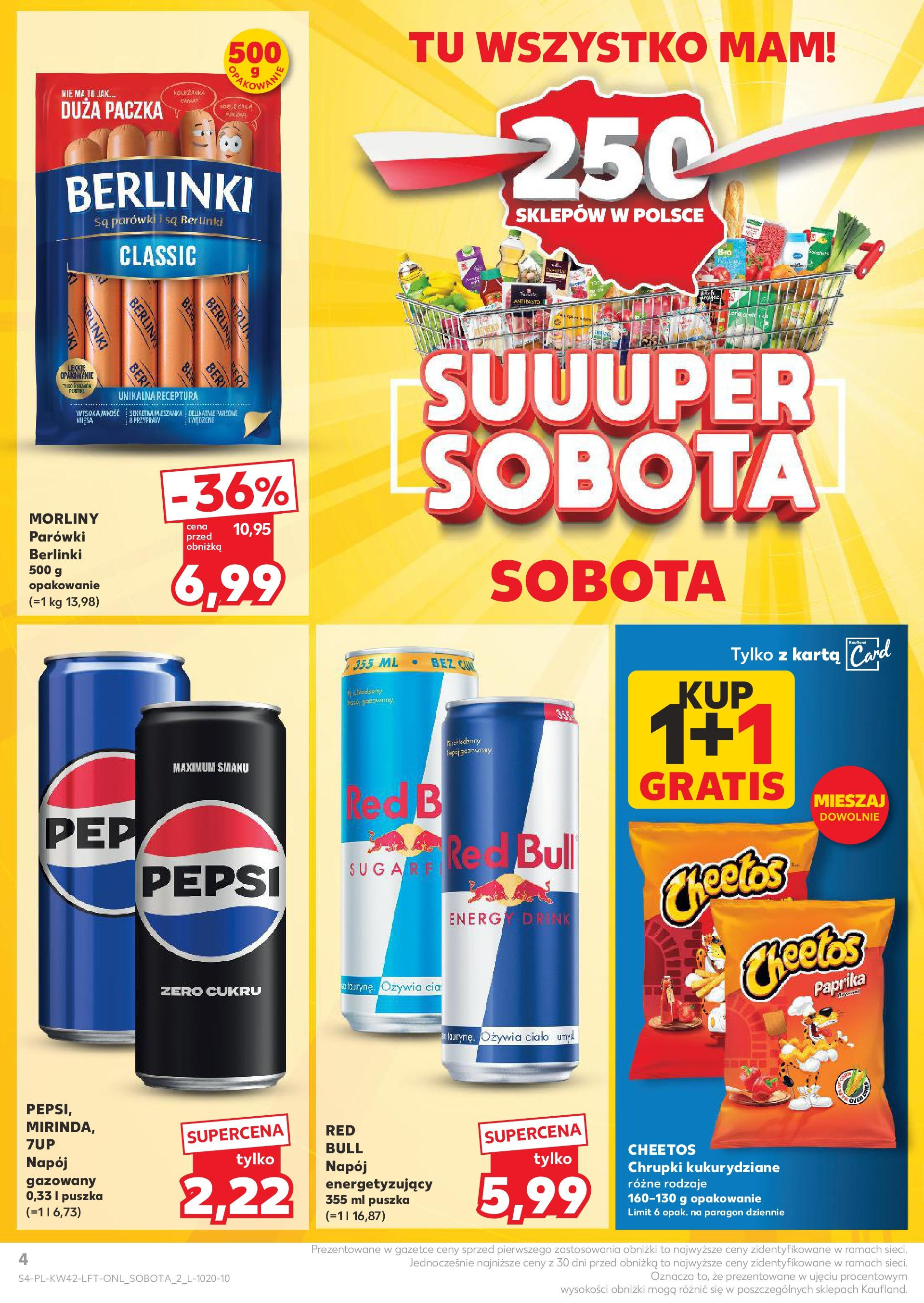 Kaufland gazetka od 17.10.2024 - od jutra PDF | Strona: 4 | Produkty: Karta, Chrupki, Pepsi, Parówki