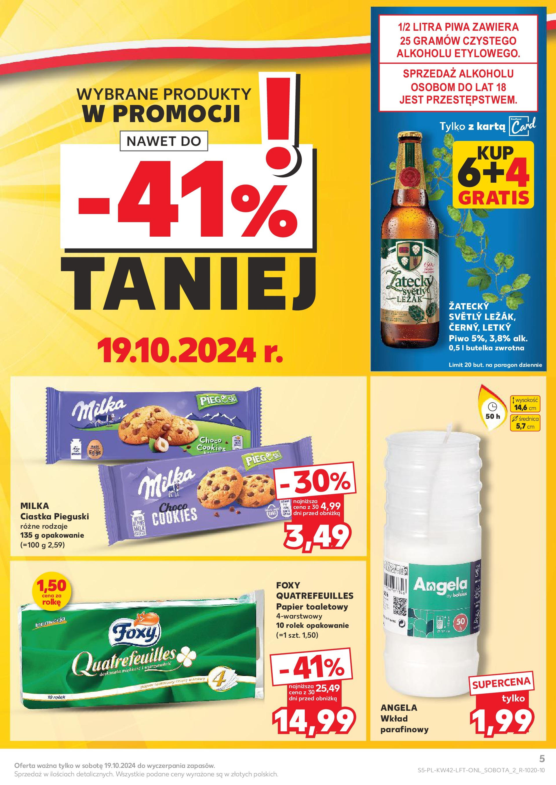 Kaufland gazetka od 17.10.2024 - od jutra PDF | Strona: 5 | Produkty: Karta, Leżak, Milka, Piwo