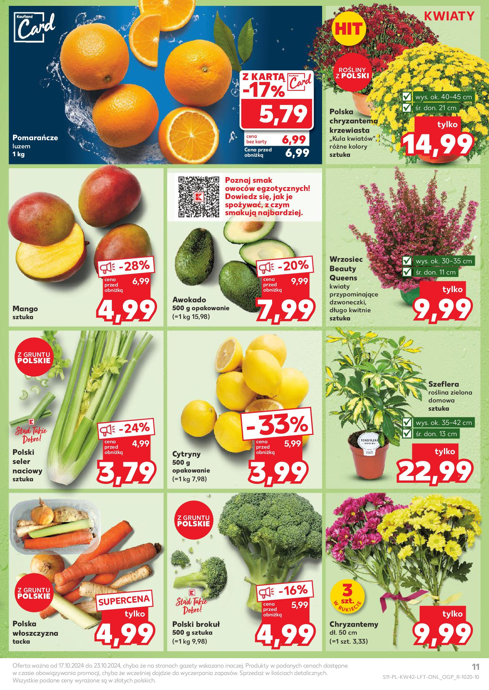 Kaufland gazetka od 17.10.2024 - od jutra PDF | Strona: 11 | Produkty: Mango, Karta, Cytryny, Awokado