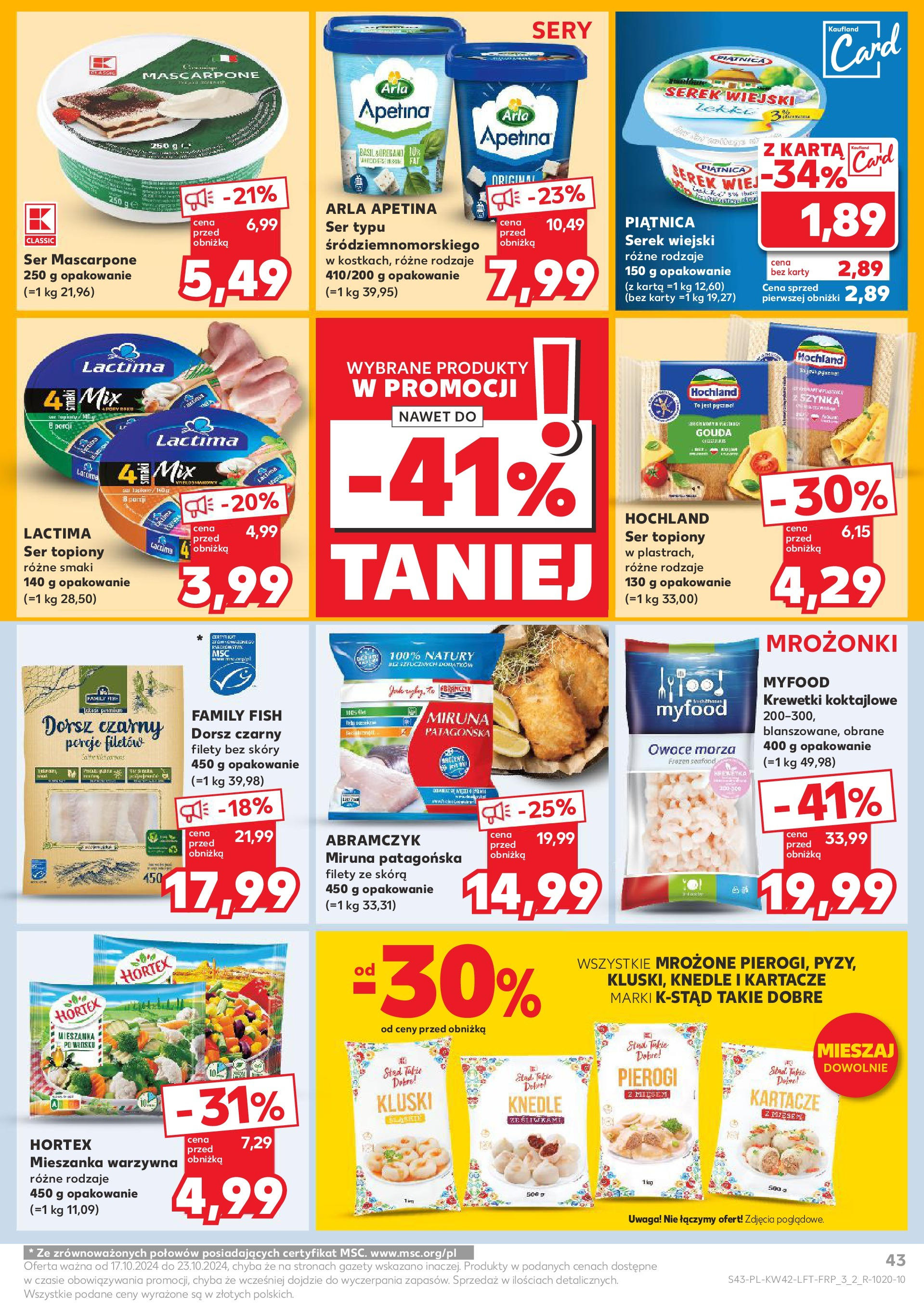 Kaufland gazetka od 17.10.2024 - od jutra PDF | Strona: 43 | Produkty: Bez laktozy, Jogurt pitny, Mleko, Ananas