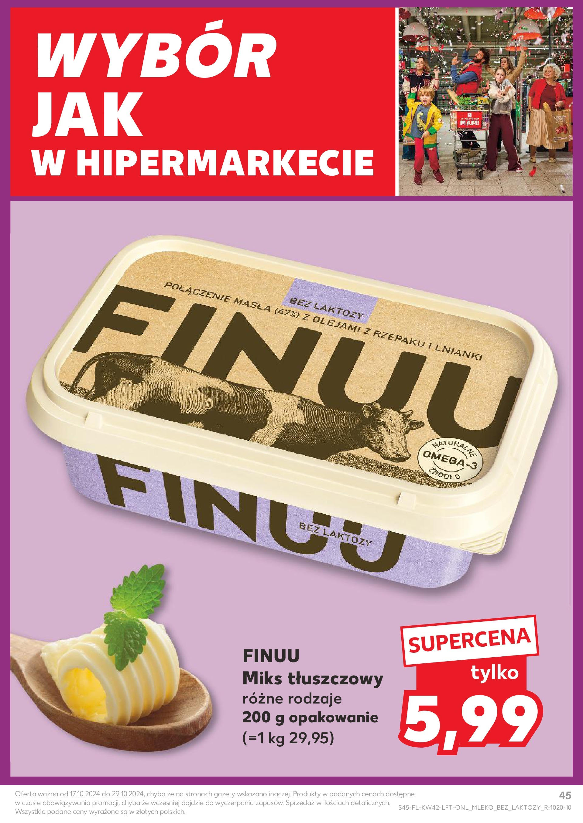 Kaufland gazetka od 17.10.2024 - od jutra PDF | Strona: 45 | Produkty: Cheddar