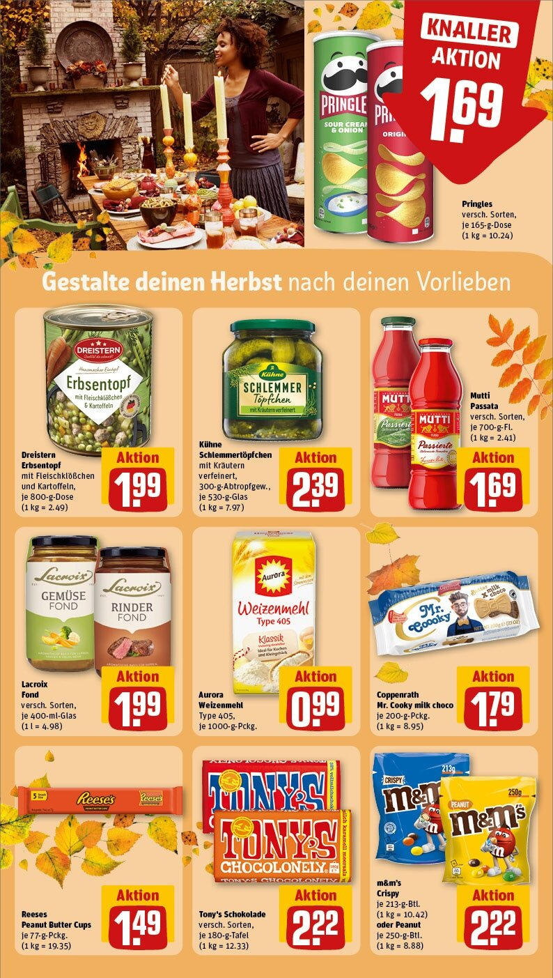 Rewe - Königswinter / Oberpleis, Dollendorfer Straße 2 (ab 21.10.2024) zum Blättern » Angebote | Seite: 14 | Produkte: Butter, Weizenmehl, M&M's, Pringles