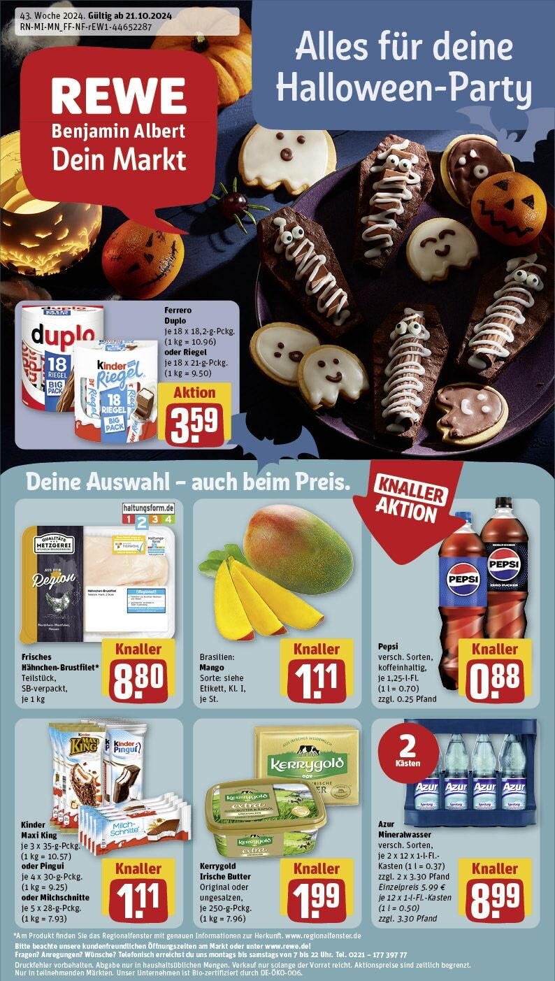 REWE Prospekt ab 21.10.2024 nächste Woche - Hauneck / Unterhaun, Rotenseer Weg 5