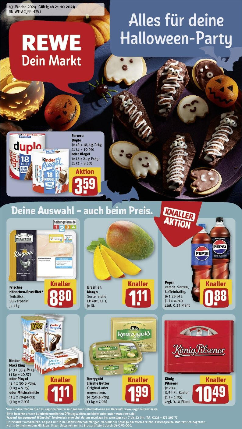 REWE Prospekt ab 21.10.2024 nächste Woche - Kreuzau, Maubacher Straße 9