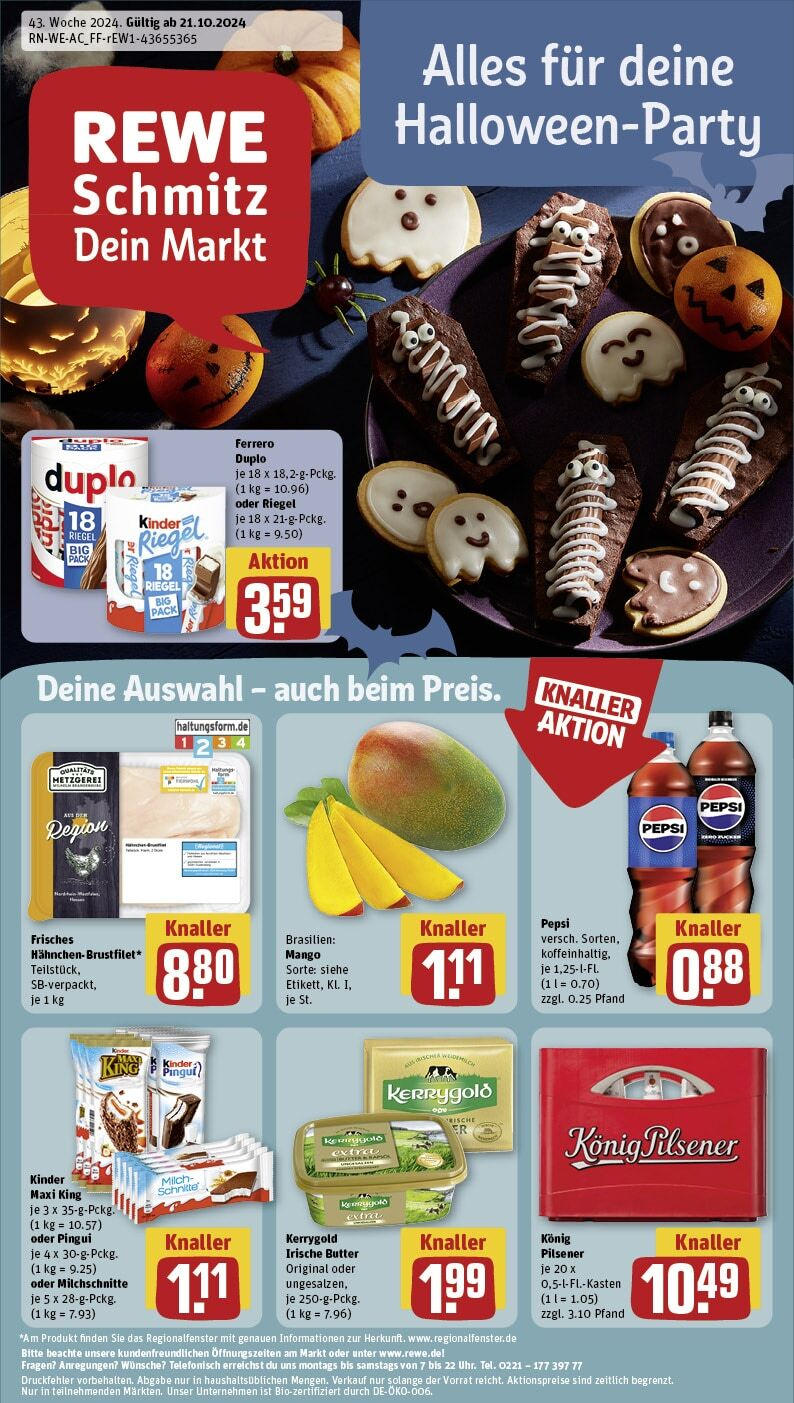 REWE Prospekt ab 21.10.2024 nächste Woche - Gangelt / Birgden, Bahnhofstraße 7