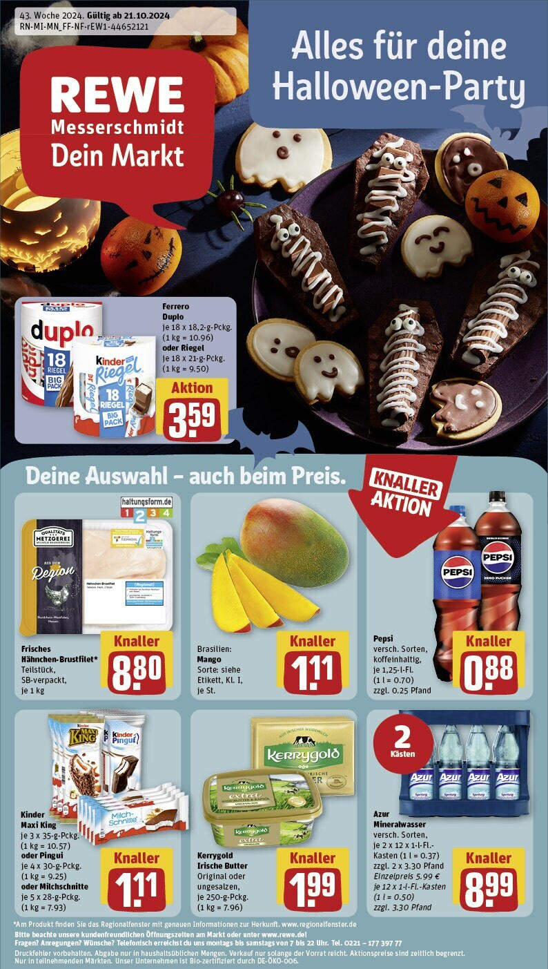 REWE Prospekt ab 21.10.2024 nächste Woche - Rewe: Wochenangebote