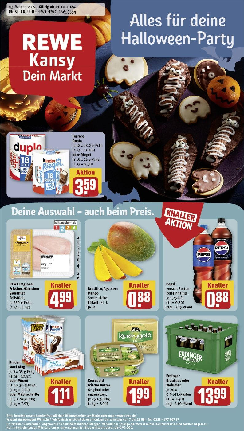 REWE Prospekt ab 21.10.2024 nächste Woche - Berg Bei Neumarkt, An Der Staatsstraße 1