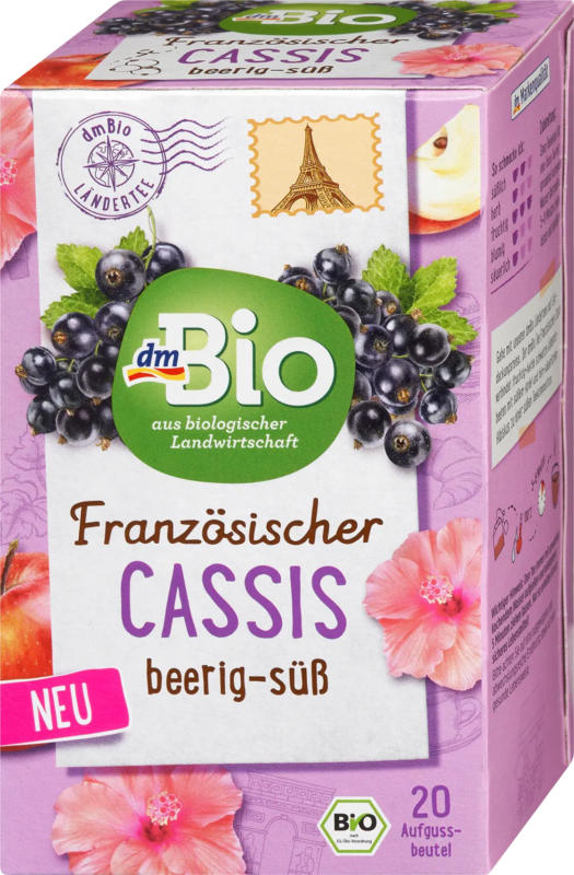 dmBio Früchtetee Französischer Cassis (20 Beutel)