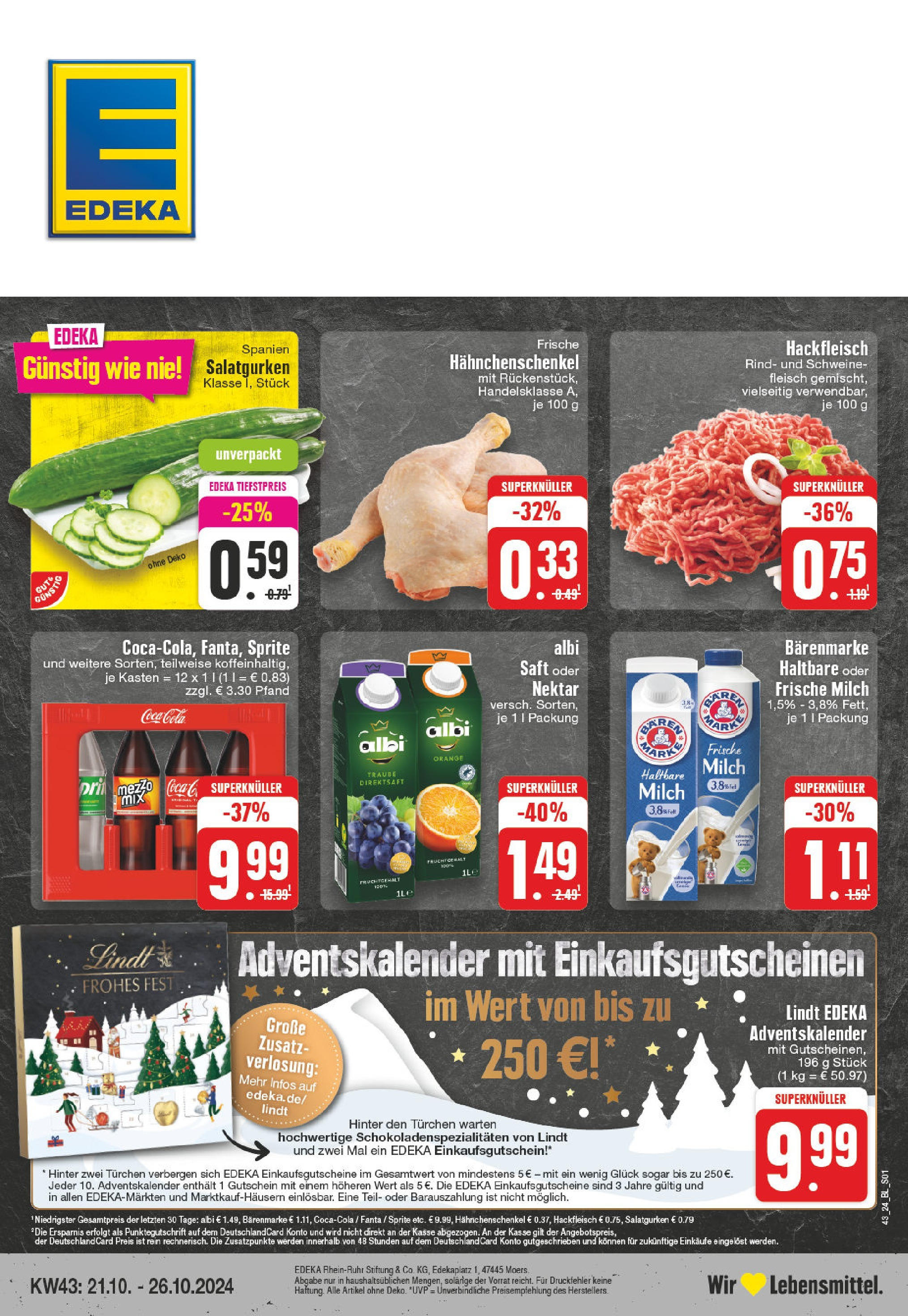 EDEKA Prospekt ab 21.10.2024 - Niederkrüchten, Overhetfelder Straße 2 Online