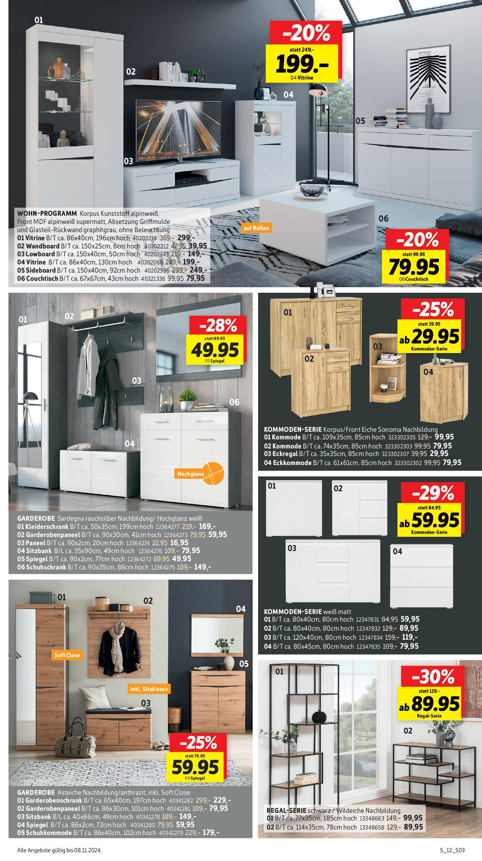 Sconto Prospekt 	 (ab 19.10.2024) zum Blättern | Seite: 3 | Produkte: Sideboard, Lowboard, Kommode, Garderobenschrank