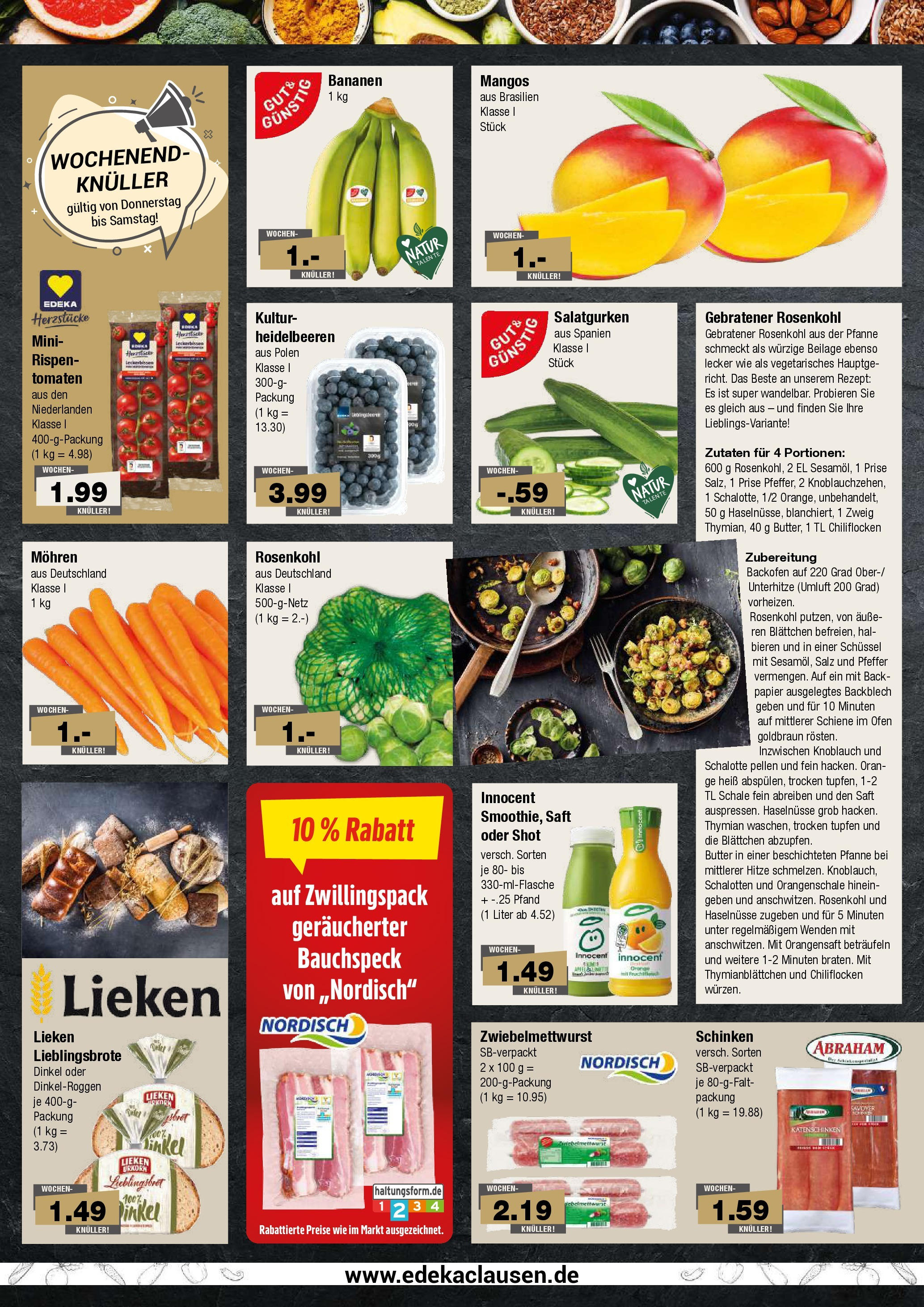 Edeka - Hamburg, Neuengammer Hausdeich 215  (ab 21.10.2024) » Angebote Online | Seite: 2 | Produkte: Bananen, Mohren, Salz, Schinken