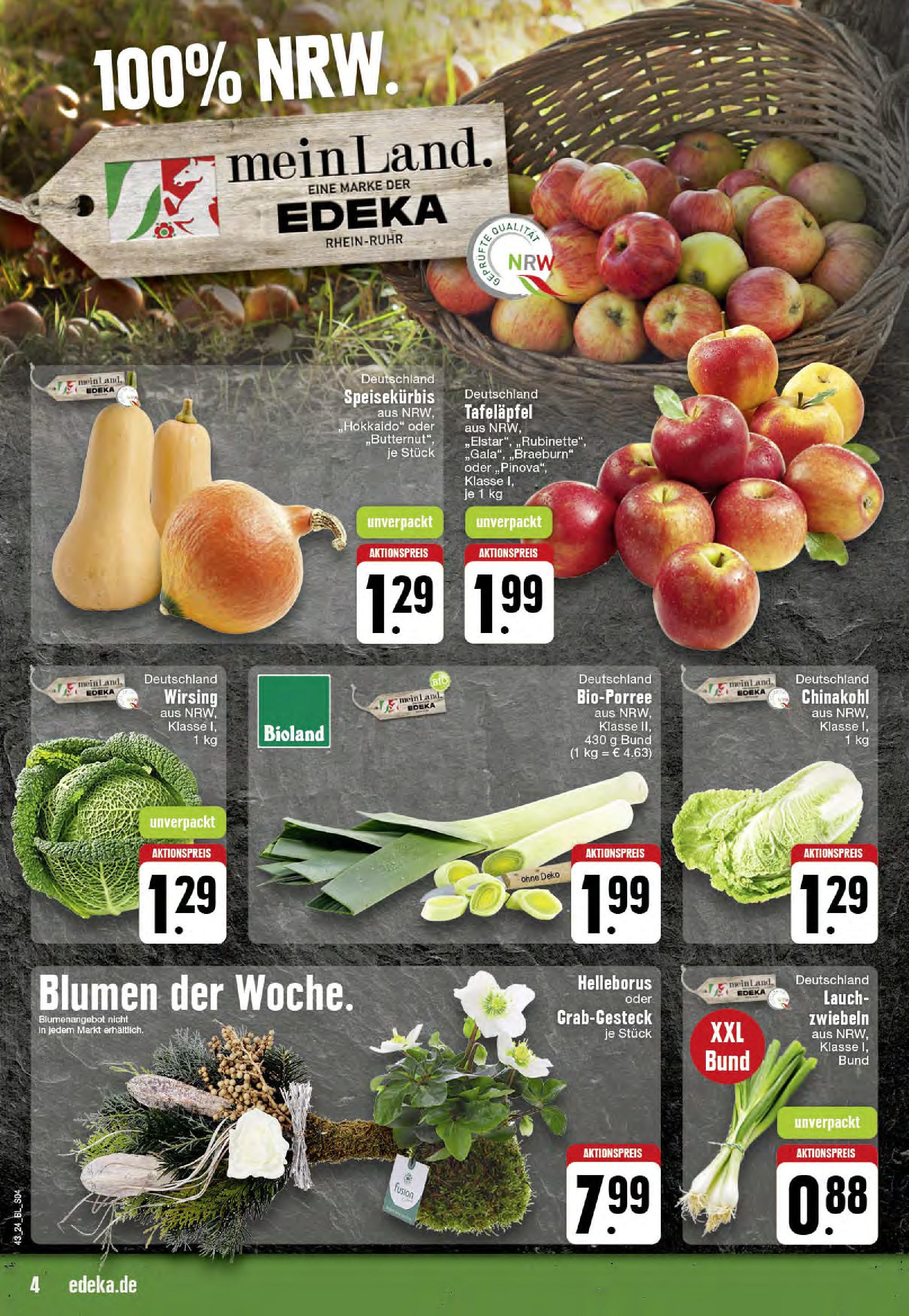 Edeka - Hörstel-Riesenbeck, Heinrich-Niemeyer-Straße 5 (ab 21.10.2024) » Angebote Online | Seite: 4 | Produkte: Blumen, Zwiebeln, Chinakohl