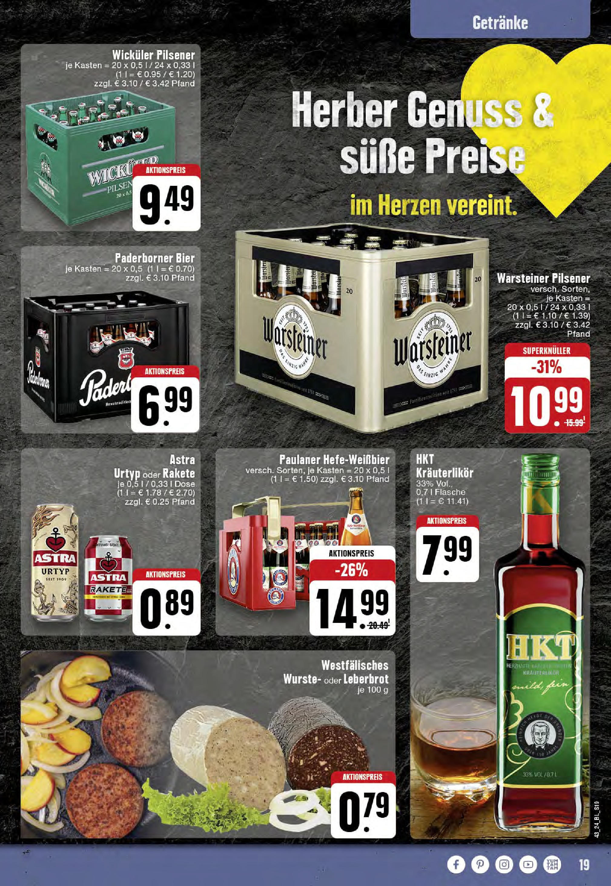 Edeka - Hörstel-Riesenbeck, Heinrich-Niemeyer-Straße 5 (ab 21.10.2024) » Angebote Online | Seite: 19 | Produkte: Bier, Astra, Warsteiner, Paulaner