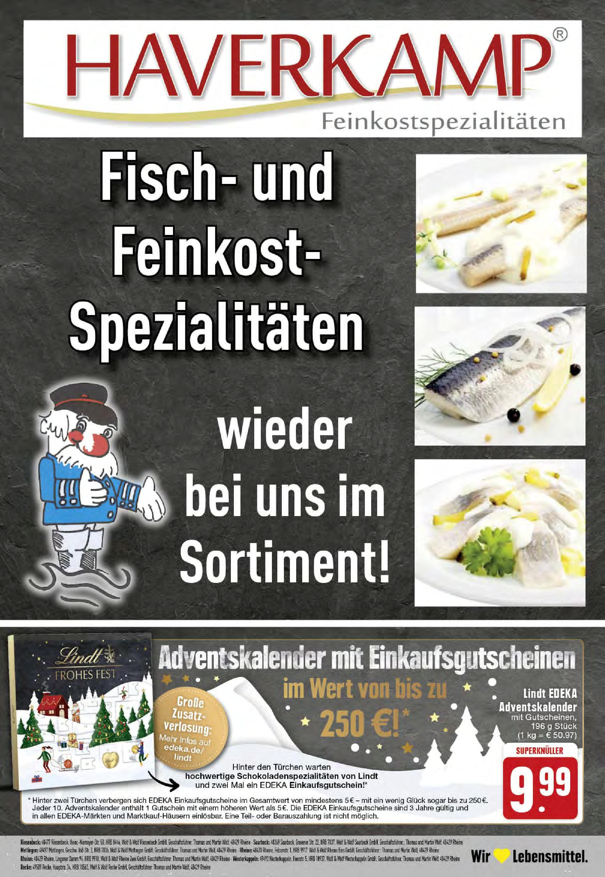 Edeka - Hörstel-Riesenbeck, Heinrich-Niemeyer-Straße 5 (ab 21.10.2024) » Angebote Online | Seite: 24 | Produkte: Fisch, Lindt