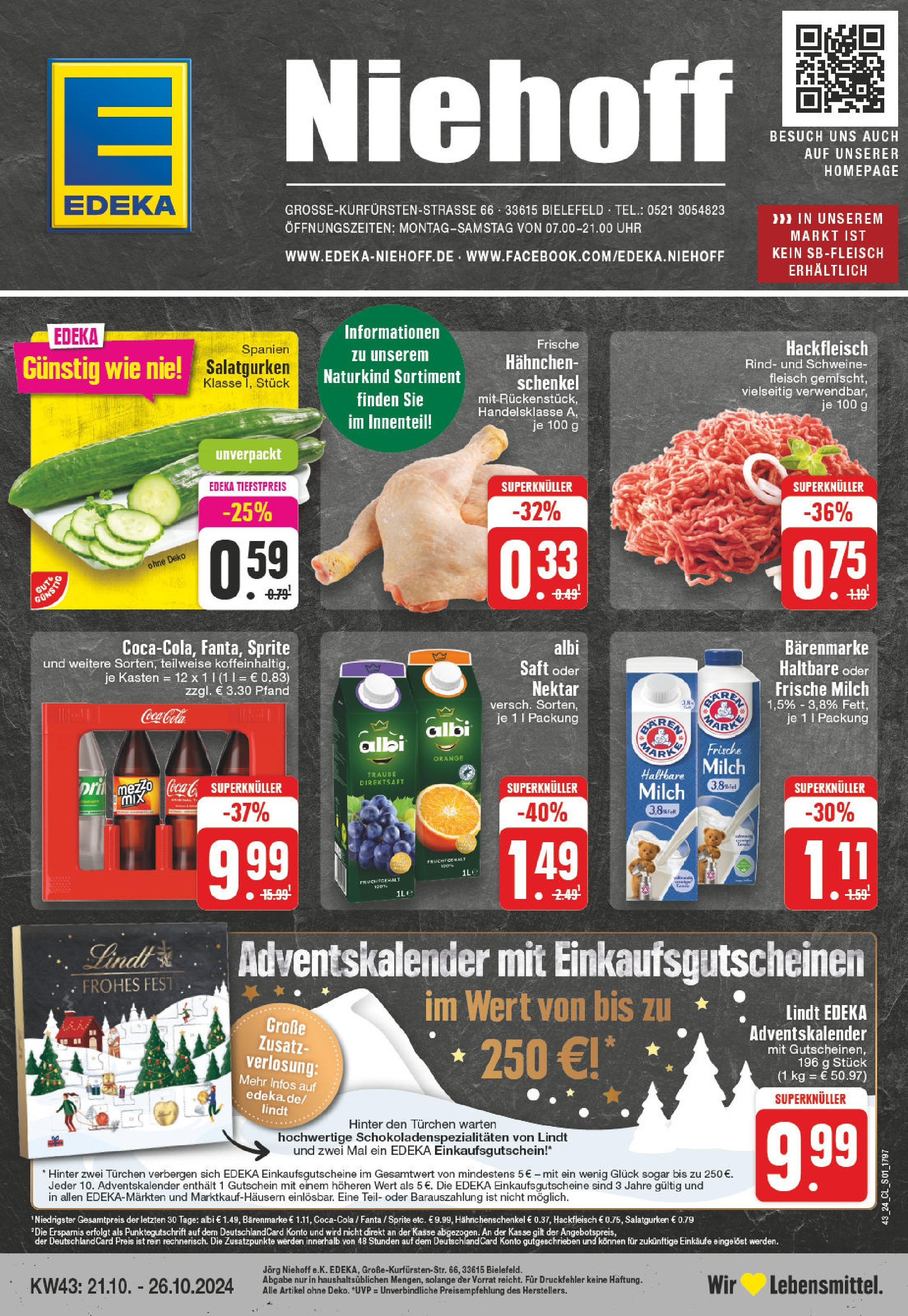 EDEKA Prospekt ab 21.10.2024 - Bielefeld, Große Kurfürstenstraße 6 Online