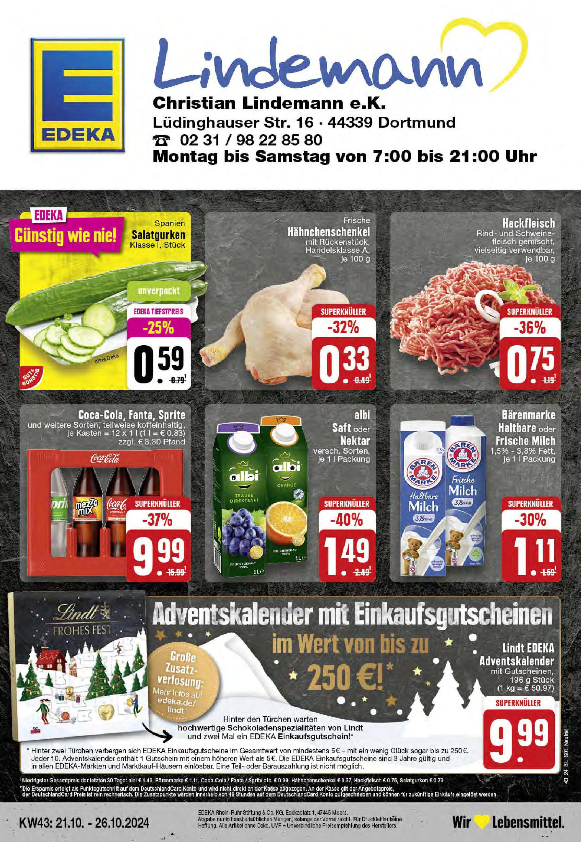 EDEKA Prospekt ab 21.10.2024 - Dortmund-Eving, Lüdinghauser Straße 1 Online