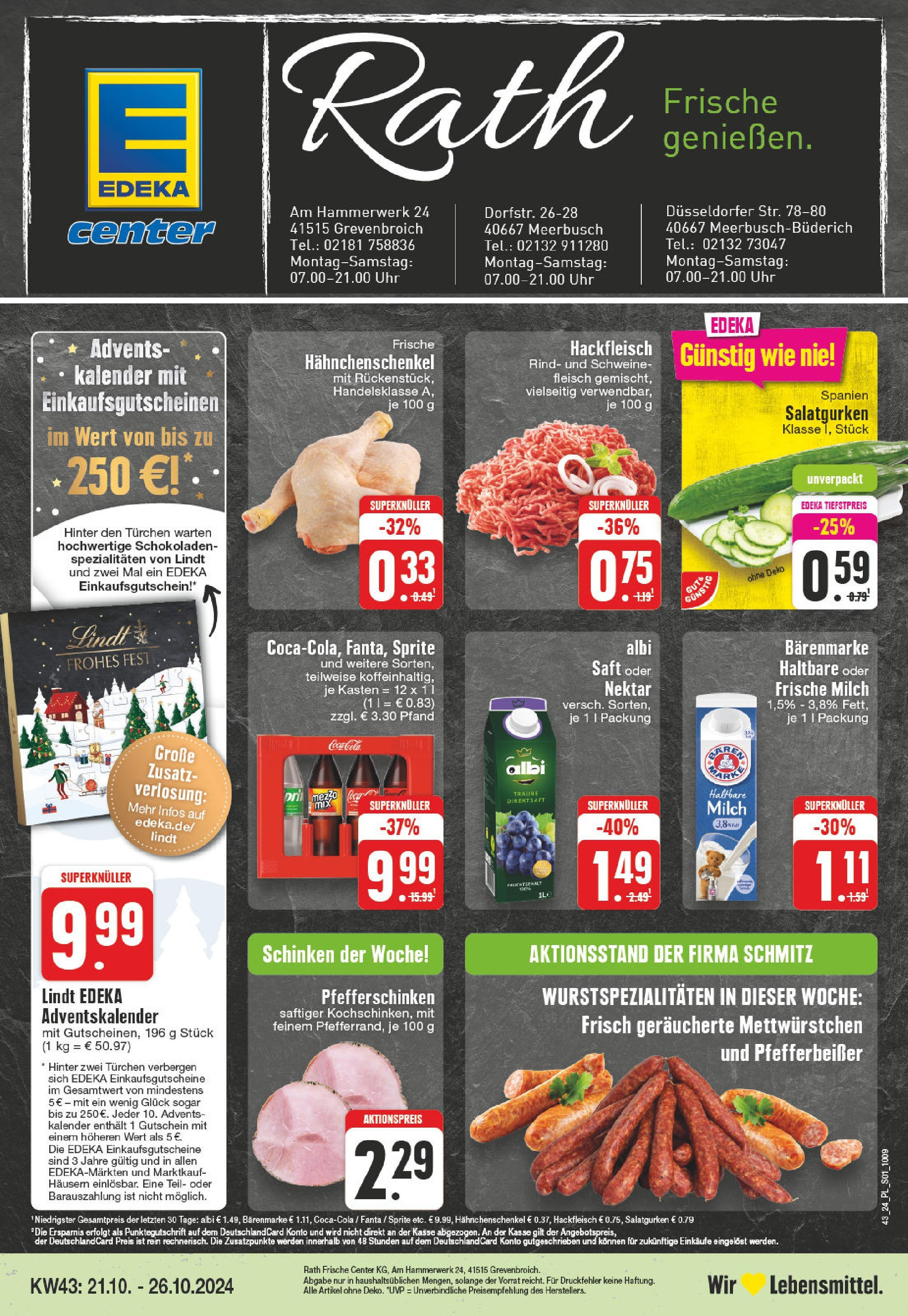 EDEKA Prospekt ab 21.10.2024 - E center Grevenbroich, Am Hammerwerk Online