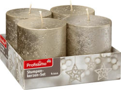 Profissimo Kerzen-Set Weihnachten metallic-platin