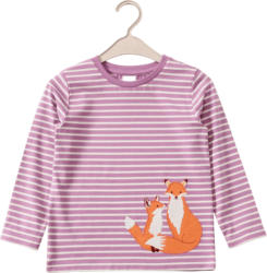 ALANA Langarmshirt mit Fuchs-Applikation, lila, Gr. 98